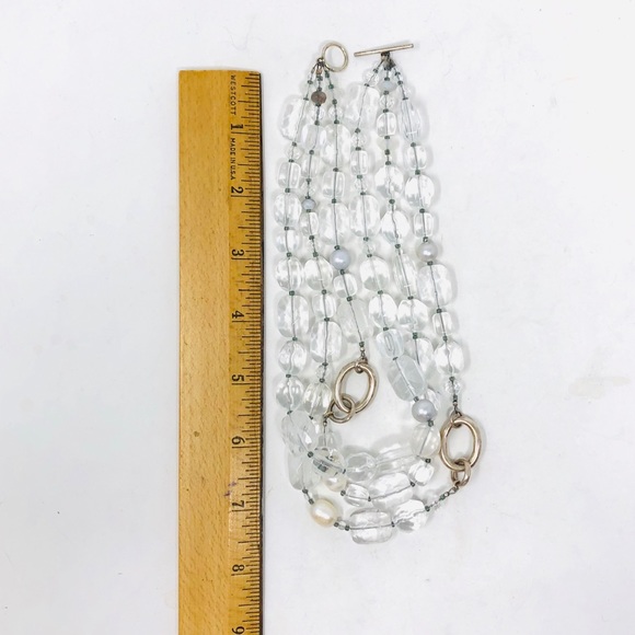 Sterling silver, quartz crystal choker, 143.8g - Picture 7 of 8